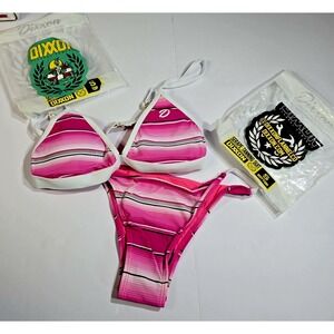 Dixxon Serape Pink Tanning Suit Bikini Top And‎ Bottom  Small New